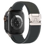 Cinturino per Apple Watch 46mm / 49mm / 45mm / 44mm xDfind in nylon con fibbia in titanio e bottone a pressione (nero)