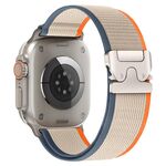 Per Apple Watch 42mm / 41mm / 40mm / 38mm xDfind Cinturino in nylon con fibbia in titanio e bottone a pressione (arancione beige)