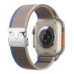 Per Apple Watch 42mm / 41mm / 40mm / 38mm xDfind Cinturino in nylon con fibbia in titanio e bottone a pressione (blu grigio)
