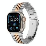 Cinturino in metallo a cinque perline con sgancio rapido per Apple Watch da 46 mm / 49 mm / 45 mm / 44 mm (argento e oro rosa)