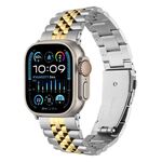 Cinturino in metallo a cinque perline con sgancio rapido per Apple Watch da 46 mm / 49 mm / 45 mm / 44 mm (argento/oro)
