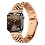 Cinturino in metallo a cinque perline con sgancio rapido per Apple Watch da 42 mm / 41 mm / 40 mm / 38 mm (oro rosa)