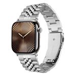 Cinturino in metallo a cinque perline con sgancio rapido per Apple Watch da 42 mm / 41 mm / 40 mm / 38 mm (argento)