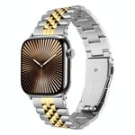 Cinturino in metallo a cinque perline con sgancio rapido per Apple Watch da 42 mm / 41 mm / 40 mm / 38 mm (argento/oro)