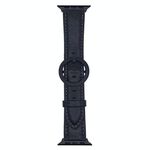 Cinturino in pelle con fibbia rotonda xDfind per Apple Watch 46 mm / 49 mm / 45 mm / 44 mm (nero)