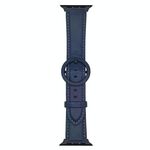 Cinturino in pelle con fibbia rotonda xDfind per Apple Watch 46 mm / 49 mm / 45 mm / 44 mm (blu notte)