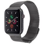 Cinturino per Apple Watch 46mm / 49mm / 45mm / 44mm in titanio milanese magnetico a doppia sezione (nero)