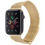 Cinturino per Apple Watch 46mm / 49mm / 45mm / 44mm in titanio milanese magnetico a doppia sezione (oro)