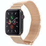 Cinturino per Apple Watch 46mm / 49mm / 45mm / 44mm in titanio milanese magnetico a doppia sezione (oro rosa)