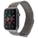 Cinturino per Apple Watch 42mm / 41mm / 40mm / 38mm in titanio milanese magnetico a doppia sezione (color titanio)