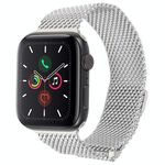 Cinturino per Apple Watch 42mm / 41mm / 40mm / 38mm in titanio milanese magnetico a doppia sezione (argento)