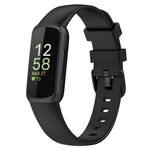 Cinturino in silicone tinta unita per Fitbit Versa 4 / Versa 3 / Sense2 / Sense xDfind, taglia: L (nero)
