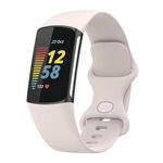 Cinturino in silicone xDfind per Fitbit Charge 6/5, taglia: S (bianco luna)