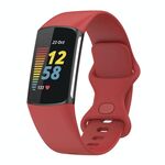 Cinturino in silicone xDfind per Fitbit Charge 6/5, taglia: S (rosso ufficiale)