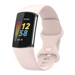 Cinturino in silicone xDfind per Fitbit Charge 6/5, taglia: S (rosa sabbia)