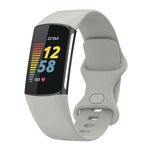 Cinturino in silicone xDfind per Fitbit Charge 6/5, taglia: S (grigio roccia)