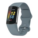 Cinturino in silicone xDfind per Fitbit Charge 6/5, taglia: L (blu acciaio)