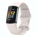 Cinturino in silicone xDfind per Fitbit Charge 6/5, taglia: L (bianco luna)