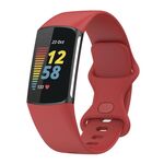 Cinturino in silicone xDfind per Fitbit Charge 6/5, taglia: L (rosso ufficiale)