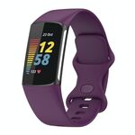 Cinturino in silicone xDfind per Fitbit Charge 6/5, taglia: L (viola scuro)