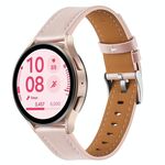 Cinturino per orologio in vera pelle con fibbia in acciaio argentato e pulsante da 20 mm (rosa chiaro)
