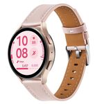 Cinturino per orologio in vera pelle con fibbia in acciaio argentato e pulsante da 22 mm (rosa chiaro)