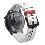 Cinturino per orologio in pelle con fibbia a tre stelle a sette linee da 20 mm (filo rosso beige)