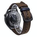 Cinturino per orologio in pelle con fibbia a tre stelle a sette linee da 20 mm (filo blu marrone scuro Crazy Horse)