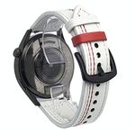 Cinturino per orologio in pelle con fibbia a tre stelle a sette linee da 22 mm (filo rosso beige)