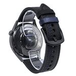 Cinturino per orologio in pelle con fibbia a tre stelle a sette linee da 22 mm (filo blu nero)