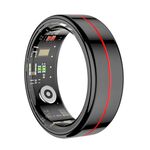 Anello intelligente R04 TAGLIA 7, supporta la frequenza cardiaca / ossigeno nel sangue / monitoraggio del sonno / scatto di foto (nero)