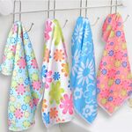 4 pezzi / set panno per la pulizia dei fiori stampati in microfibra