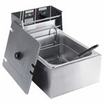 Desktop ispessimento friggitrice fritta fritta fritte fritte in acciaio inox friggitrice elettrica con cestello (schermo singolo singolo)
