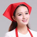 Cameriere Uomini e Donne Cucina Lavoro Turbante Cappello Triangolo Sciarpa Cappello Cuoco, Taglia: Regolabile (Cintura Rossa)