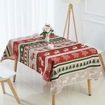 Tovaglia impermeabile in lino crittografato per uso domestico, dimensioni: 140x200 cm (strisce verdi rosse)