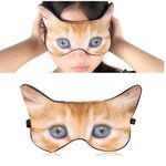 Maschera per occhi 3D Ombreggiatura Maschera per occhi stampata con animali del fumetto che dorme (Gatto)