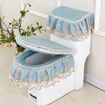 3 pezzi / set sedile del water con cerniera in tessuto con rivestimento antipolvere universale (verde)