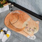 Cartone animato Gatto che dorme Tappetino da bagno Tappeti da bagno Tappetino antiscivolo per WC, Dimensioni: 60X90CM (arancione)