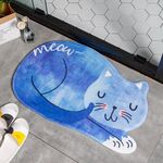 Cartone animato Gatto che dorme Tappetino da bagno Tappeti da bagno Tappetino antiscivolo per WC, Dimensioni: 60X90CM (blu)