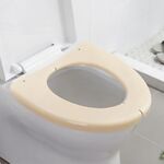 Tappetino per WC pieghevole portatile da viaggio Tappetino per coprisedile in plastica impermeabile (bianco crema)