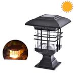 Lampada da parete per giardino decorativa da giardino con luce solare a colonna (luce bianca calda)