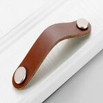 Maniglia del cassetto della maniglia della porta in pelle del guardaroba dell'armadio da cucina, specifica: caffè leggero 96
