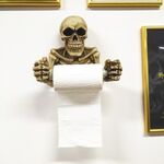 Rotolo di carta per soggiorno camera da letto in resina creativa con tessuto a forma di teschio retrò da appendere alla parete