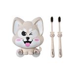 Mensola del dentifricio per spazzolino da denti da parete aspirante per cani, dimensioni: 16x14x5cm (beige)