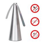 Ventilatore multifunzionale repellente per zanzare automatico con acchiappamosche, dimensioni: 9x9x25 cm (argento)