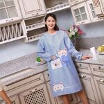 Cartone animato tela grembiule cuoco uniforme catering abbigliamento da lavoro tuta anti-sporco (blu)