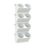Decorazione di interni Pianta da parete Vaso da fiori Soggiorno Balcone Verticale Verde Scatola da piantagione Combinazione stereo Vaso da parete, Dimensioni: 24x14x57 cm (Bianco)