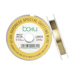 Filo di taglio separatore per schermo in acciaio al carbonio BAKU da 0,03 mm, 200 m/329 piedi, per la riparazione di schermi LCD per smartphone e tablet