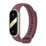 Cinturino per orologio in silicone tinta unita con fibbia in metallo xDfind per Xiaomi Smart Band 10/9/8 (rosso vino)
