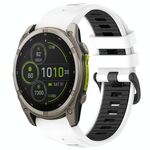 Cinturino in silicone con fibbia in acciaio a sgancio rapido bicolore per Garmin xDfind da 22 mm (bianco+nero)